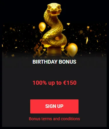 Birthday Bonus cobra casino