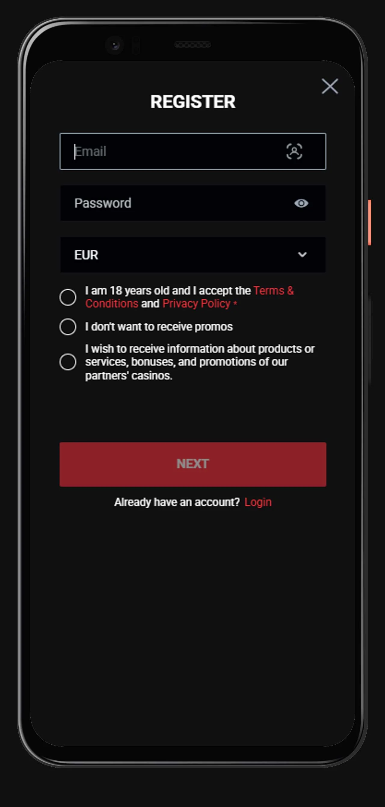 mobile registration cobra casino